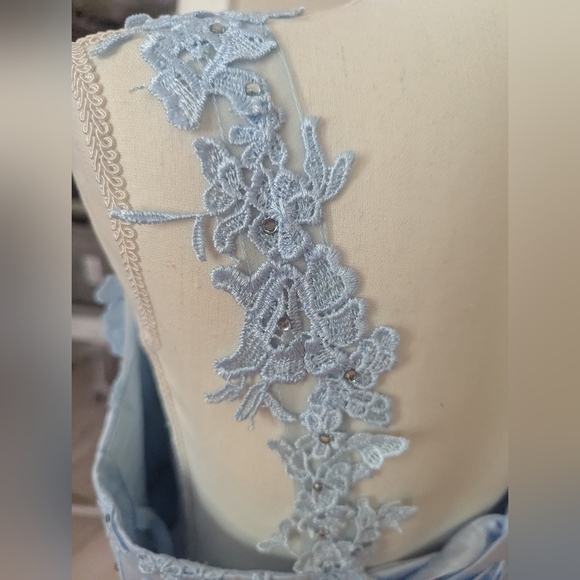 Elegant Blue Lace Dress - Picture 6 of 9